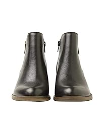 kensie Women's Black Leather Ghita Short Ankle Boots