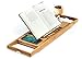 Prosumer's Choice Natural Bamboo Bathtub Caddy Tray Organizer With Book, Tablet, Phone, Wineglass Holder