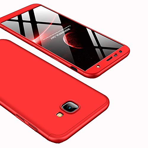 Galaxy J4 Plus Case, Galaxy J4 Prime Case, Ranyi [Full Body 3 Piece Cover] [Slim & Thin Fit Tightly] [360 Degree Protection] Hybrid Bumper Hard Case for Samsung Galaxy J4+ Plus / J4 Prime (red)