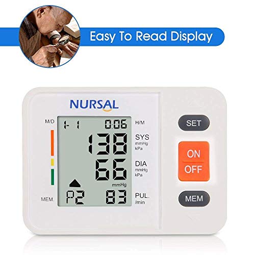 NURSAL Digital Blood Pressure Monitor with Large LCD Screen for 2 Users(2 * 90 Storage), Automatic Electronic Blood Pressure with Big Cuff(22cm-42cm) - Thumbnail 7