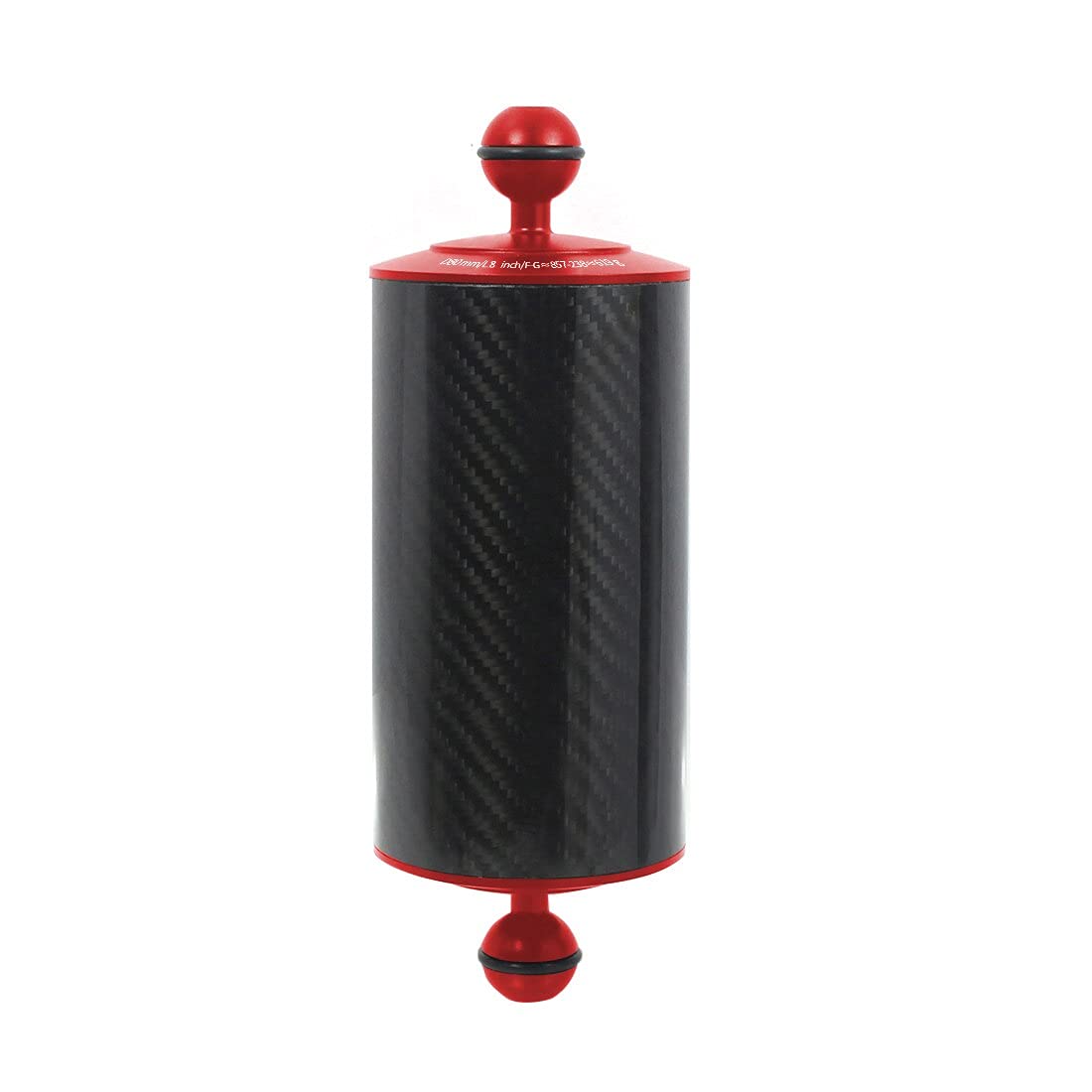 Photo 1 of BGNing Carbon Fiber Double Ball Head Hollow Design Float Buoyancy Arm 5/8/10inch Diving Photography Camera D80mm (8inch)