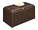 Convenience Concepts 143012 Sheridan Faux Leather Storage Bench with 2 Side Ottomans, Dark Espresso