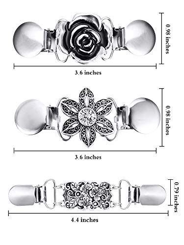 3 Stück Vintage Pullover Clips - Cardigan Clips Für Kleidung In Gold Silber Schwarz