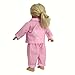 Mingao 16 Inches High Simulation Baby Doll's Clothes Two-piece Pink Checked Pajamas