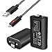 Ponkor Battery Pack for Microsoft Xbox One Xbox One X Xbox One S Wireless Controller Xbox One Play and Charge 2Pcs X 1600mAh Rechargeable Battery with 10FT USB Charging Cable