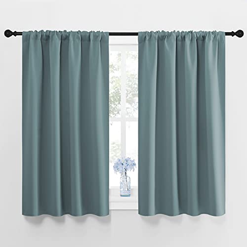 NICETOWN Greyish Blue Blackout Curtains Panels
