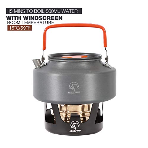 REDCAMP Mini Alcohol Stove for Backpacking, Lightweight Brass Spirit Burner with Aluminium Stand