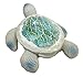 Ebros Nautical Marine Aqua Blue Coastal Ocean Giant Sea Turtle Statue with Crushed Glass Mosaic Shell Nautical Decor Figurine 5.5
