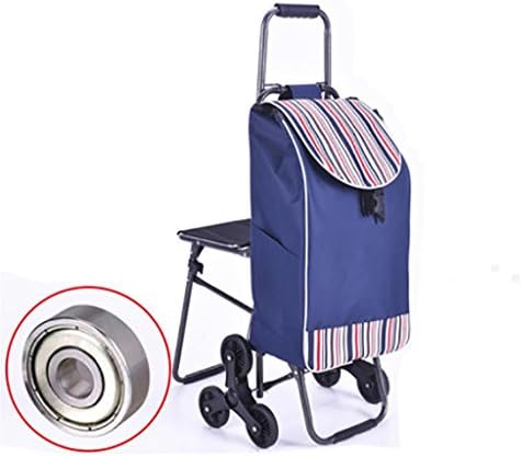G&amp;M Trolley Dolly Lightweight Shopping Trolley Folding 3 Wheel Large Capacity Shopper Folding Chair , D