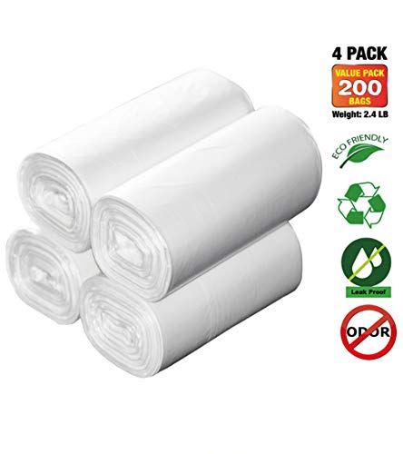 Small Trash Bags CCLINERS 1.2 Gallon 240 Small Clear Garbage Bags Mini Bathroom 1 Gallon Trash Bags, 240 Count