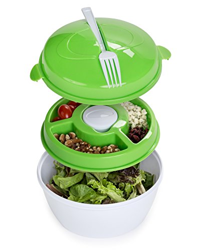 All in One Salad to Go Container with Attachable Fork - Thumbnail 2