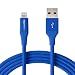 AmazonBasics Lightning to USB A Cable, Advanced Collection, MFi Certified iPhone Charger, Blue, 10 Foot