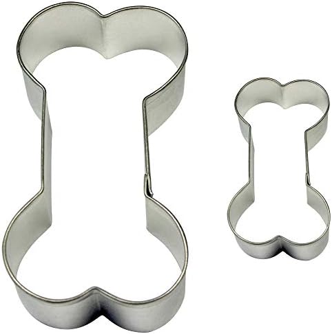 PME SC608 Lot de 2 Emporte pièces Os pour Biscuits et Gâteaux, Acier Inoxydable, Argent, 7 x 2 x 4,5 cm
