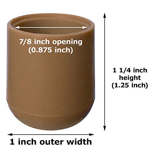 Folding Chair Leg Caps Beige 7/8 Inch (12 Pack) Heavy Duty Nylon