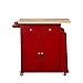 Target Marketing Systems Sonoma Kitchen Island Cart Storage with 2 Drawers, 1 Cabinet, Towel & Spice Rack, Rubberwood Top Organizer Breakfast Bar with Wheels, 18