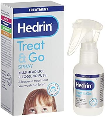 Hedrin Treat And Go Spray 60ml Head Lice Treatment Kills
