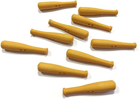 Baseball Bat Buttons Set of 10 Sew Thru Baseballs by Jesse James Buttons Dress It Up Buttons SEW THRU LARGE GOLDEN - 886 A