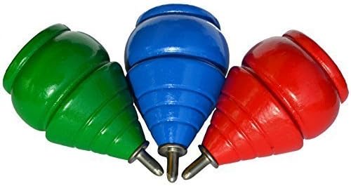 Durable Classic Wooden Spinning Tops 'Trompos' (Set of 3) by Maine Wood Concepts