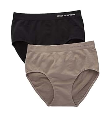 Jones New York Seamless 2 Pack Modern Brief Panty (712317P) S/Mocha/Black: Amazon.ca: Clothing