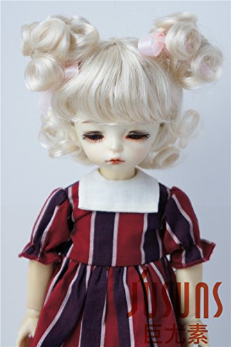JD011 6-7' 16-18cm Blond Charming curl BJD wigs 1/6 YOSD Synthetic mohair doll wigs