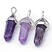 Jovivi Jewelry Opalite Healing Point Chakra Cut Gemstone Pendant Necklace(Amethyst)