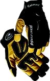 Caiman 2956-6 Extra Large Pig Grain Leather Multi Activity Glove with G Grip Patches on Palm and Finger Tips, Gold and Black