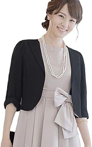 [アウニイ] パーティー ボレロ ジャケット 袖口 レース バック リボン フォーマル ジャレロ レディース