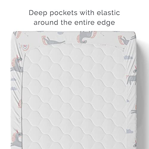 Natemia Organic Cotton Percale Fitted Crib Sheets 28 X 52 for