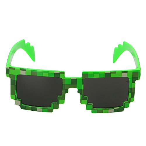 Stebcece Novelty Pixel Glasses Mosaic Sunglasses Party Cosplay Photo Prop Toy Unisex