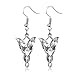 JSSPKJHPO Sterling Silver plated Cubic Zirconia White Lord of the ring Fairy princess Dangle Earring