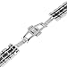 Beauty7 Black/Silver Two Tone 22mm Polished Stainless Steel Solid Link Watch Band Kit Bracelet Strap Replacement Butterfly Buckle Clasp