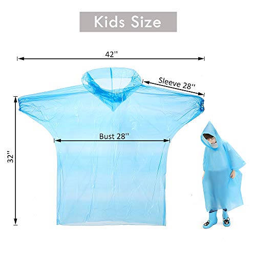 Disposable Rain Ponchos Bulk Pack of Family , Adults Waterproof