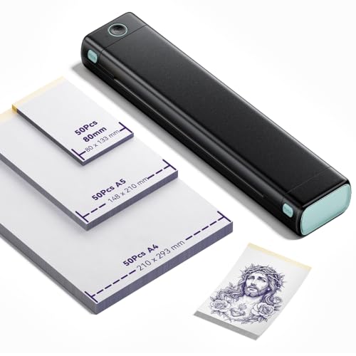 Phomemo M08F Tattoo Drucker mit 150pcs Transferpapier Thermodrucker Tattoo