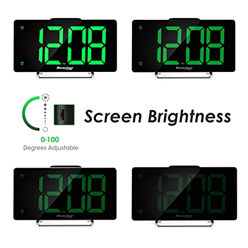 Large Alarm Clock 9" LED Digital Display Dual Alarm with USB Charger Port 0-100 Dimmer for Seniors Simple Bedside Big Number Alarm Clocks for Bedrooms