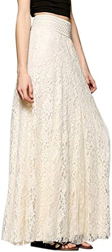 ZOMUSA Clearance! Women Maxi Skirt, Lace Double Layer Pleated Elastic Waist Long Skirt