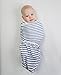 Amazing Baby Swaddle Blanket with Adjustable Wrap, Set of 3, Tiny Anchors, Stripes and Solid, Denim and Gray, Small