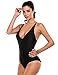 Ekouaer Women Sexy One Piece Swimsuit Straps Back Cross Monokini Bathing Suit (XXL, Black)