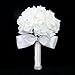 Febou Wedding Bouquet Bridesmaid Bouquet, Bridal Bouquet Artificial Flowers for Wedding, Party and Church (Ivory-Bigger Size)