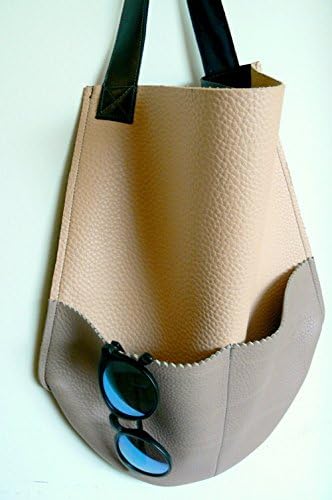 Handmade Leather Tote in Dusty Rose, Taupe, and Charcoal Black by WIYANNA Leather