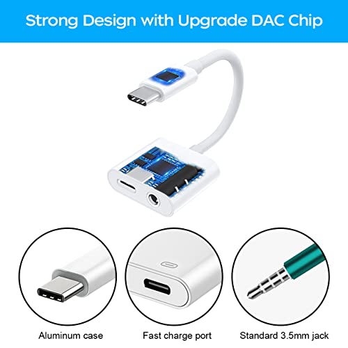 HONGDE USB C Headphone Adapter with Charger Pack Type c to