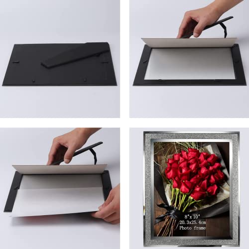 Calenzana 8x10 Picture Frame Sparkle Glass Photo Frames for Tabletop, 8