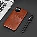 TENDLIN Compatible with iPhone 11 Pro Max Case Wallet Design Premium Leather Case with 2 Card Holder Slots (Brown)