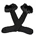 Ecosco Faux Fur Wrist Cuffs Warmer Cover Furry Leg Warmer Costume Set (Black Socks)