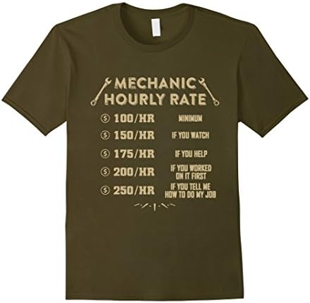 Men's Mechanic Hourly Rate T-Shirt XL Olive