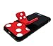 Soft Silicone Minnie Mouse Case with Kickstand for iPhone 7 Plus / 8 Plus 7+ 8+ 7Plus 8Plus Large Size Cartoon Black Red Color Polka Dots Protective Cute Lovely Gift Kids Boys Girls Little Teen