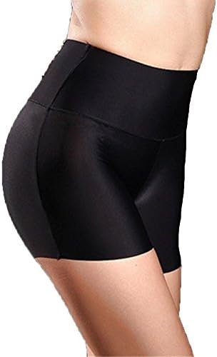 LIlove Summer Lady Seamless Ice Silk Safety Shorts Leggings Pants High Waisted Abdomen Boxer Briefs (L, Black)