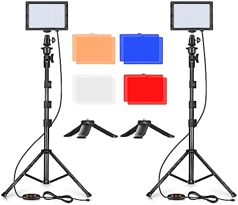 EMART Led Photo Fill Light Dimmable 5600k & Color Filter with 51inch ...