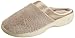 isotoner Women's Microterry PillowStep Satin Cuff Clog Slippers, Taupe, 8.5-9 B(M) US