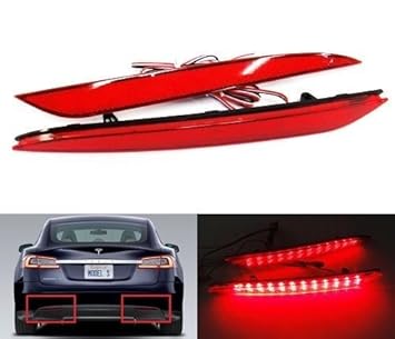Amazoncom Ledin Red Lens Rear Bumper Reflector Led Tail