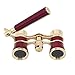 OPO Opera Theater Horse Racing Glasses Binocular Telescope with Handle (Red with Gold Trim) 3X25